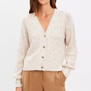 Loft Cable V-Neck Cardigan